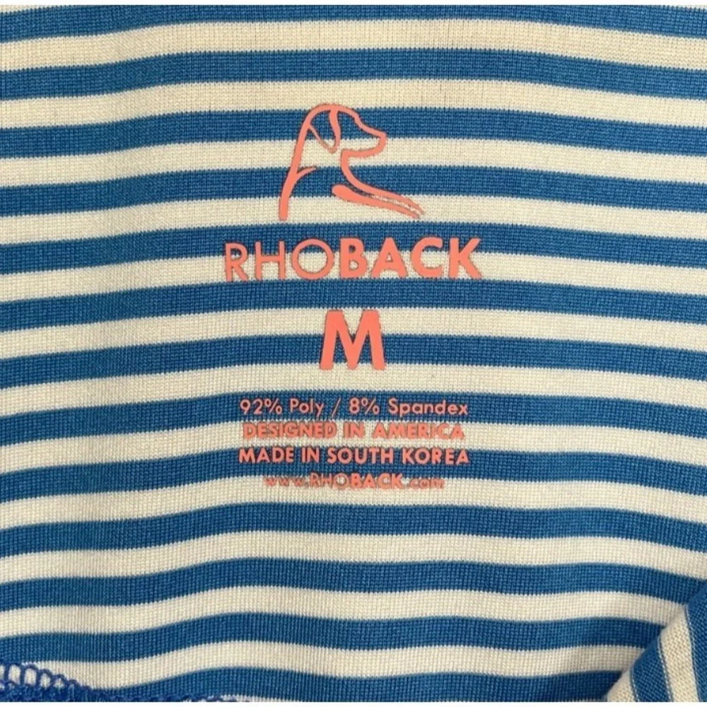 Rhoback Striped Polo Shirt Blue White Medium